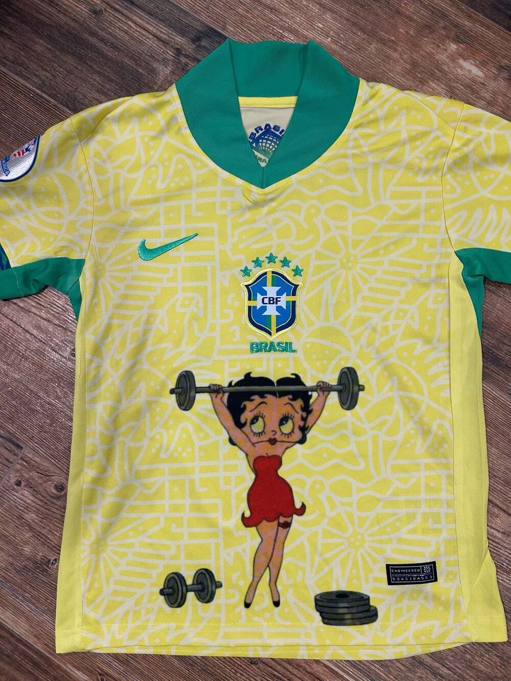 Nike Brazil Neymar Jr 10 Copa America 2024 Betty Boop Custom Soccer Jersey - Picture 2 of 10